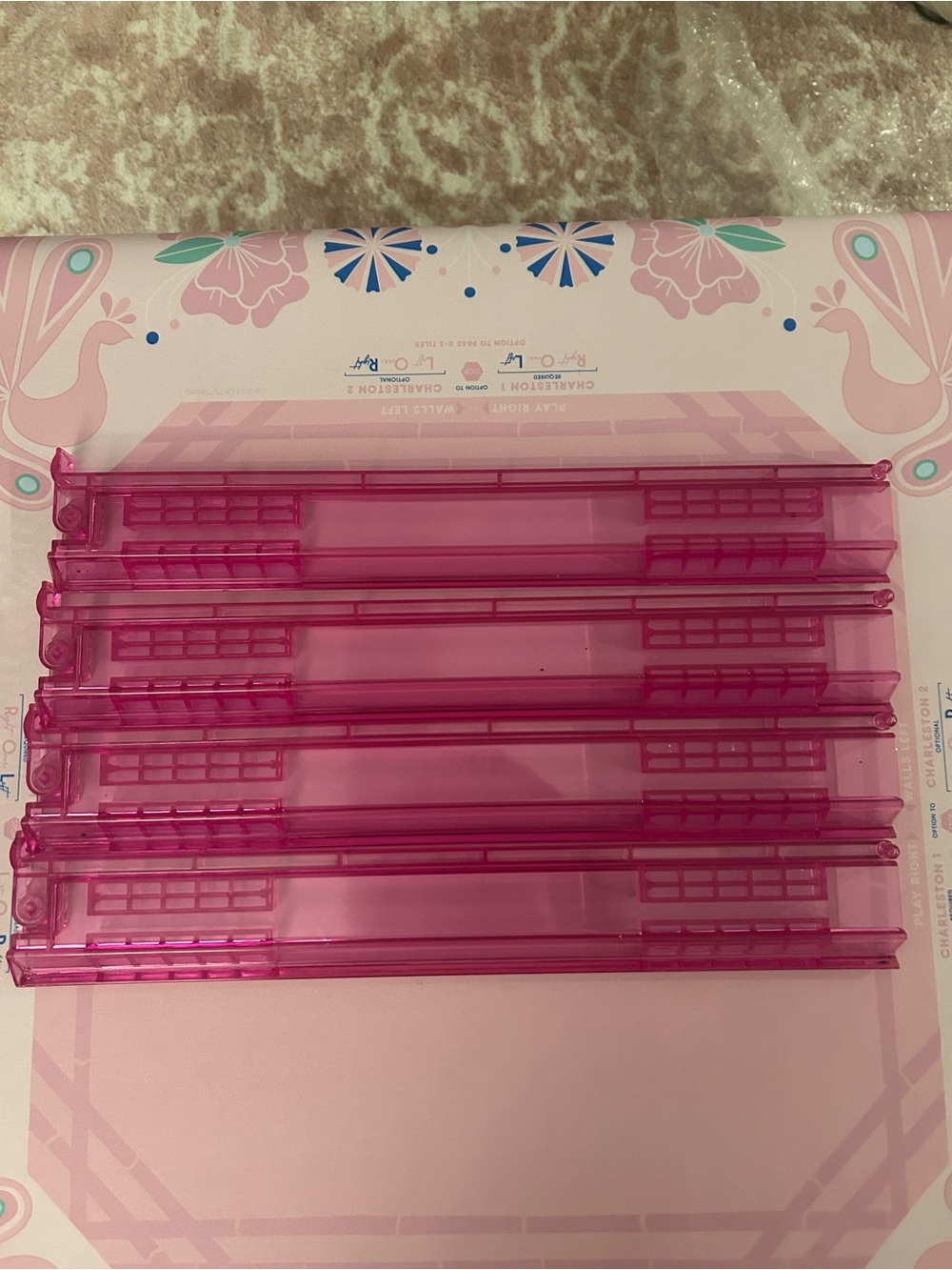 Pink Mahjong Racks & Pushers - Picture 2 of 4